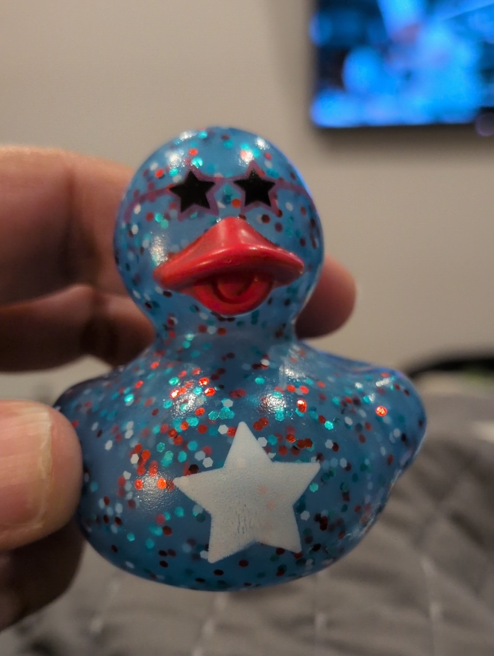 Rubber Duck Red White And Blue Patriotic Glitter